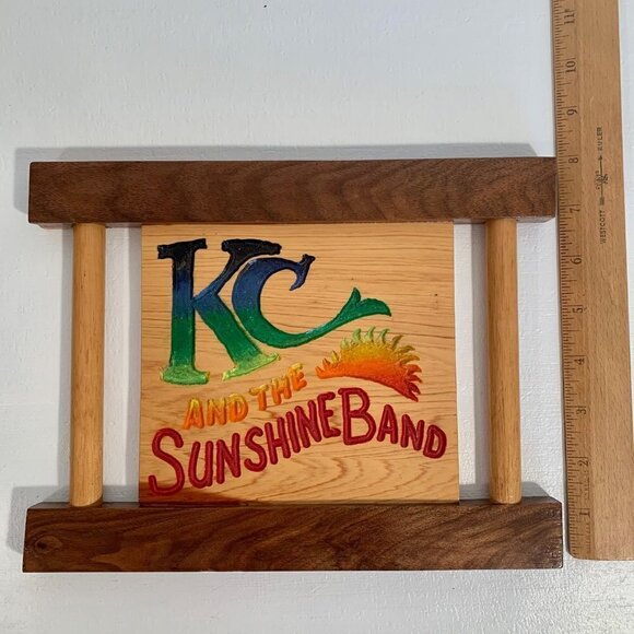 KC and The Sunshine Band Wood Sign Plaque 70's Rock Colorful Wooden Wall Art 10" - Picture 7 of 8